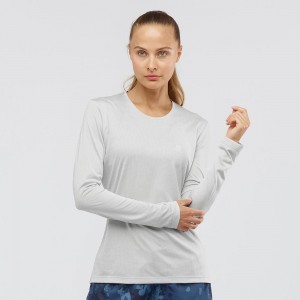 Gray Salomon Agile Long Sleeve Shirts | MNVB-96875